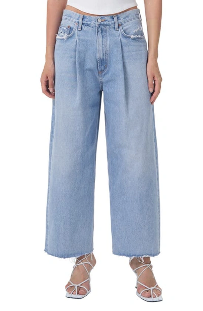 Agolde High Rise Pleat Baggy Dagna Jeans In Peril