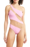 NORMA KAMALI MIO MESH ONE-SHOULDER ONE-PIECE SWIMSUIT