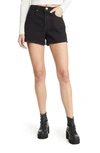 Frame Le Simone Distressed Denim Shorts In Black