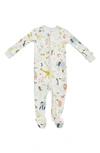 PEHR INTO THE WILD PRINT FITTED ONE-PIECE ORGANIC COTTON FOOTED PAJAMAS