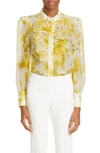 Zimmermann Wonderland Scalloped Linen-blend Blouse In Daffodil Print