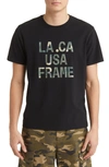 Frame Camo Logo Cotton Graphic Tee In Noir