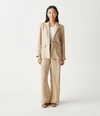 Michael Stars Jules Linen Wide Leg Drawstring Pants In Natural