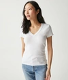 Michael Stars Nellie Puff-sleeve Supima Cotton Top In White