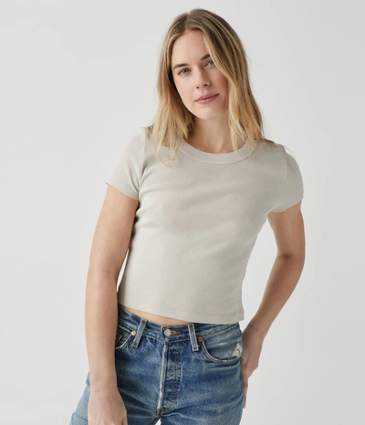 Michael Stars Mimi Cropped Tee In Cement