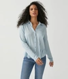 Michael Stars Ayla Button Down Knit Shirt In Harbor