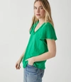 Michael Stars Tate Fabric Mixed Tee In Tidal