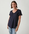 Michael Stars Tate Fabric Mixed Tee In Admiral