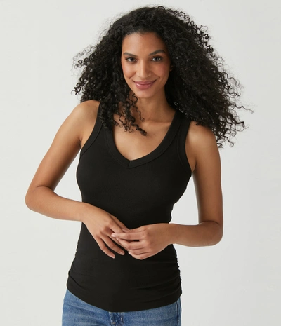 Michael Stars Blanche Ribbed Tank In Black