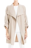 Max Studio Drape Collared Jacket In Cobblestone