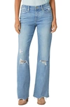 LUCKY BRAND SWEET DISTRESSED RAW HEM FLARE JEANS