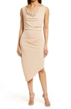 SAM EDELMAN COWL NECK JERSEY MIDI DRESS