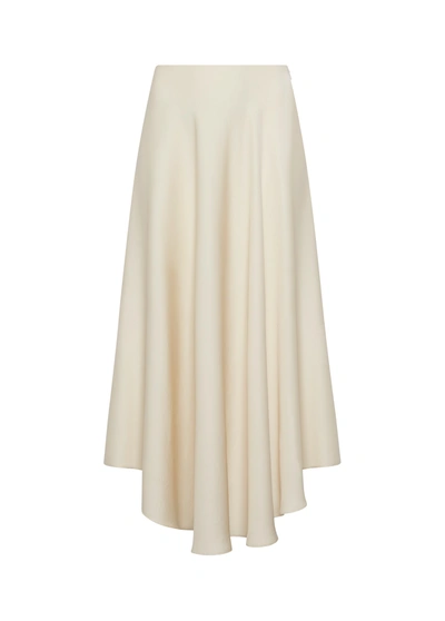 Lapointe Satin Handkerchief Skirt In Cream