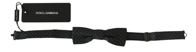 DOLCE & GABBANA DOLCE & GABBANA ELEGANT GRAY SILK PATTERNED BOW MEN'S TIE