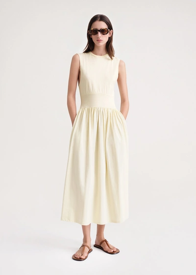 Totême Off-white Sleeveless Midi Dress In 087 Pearl