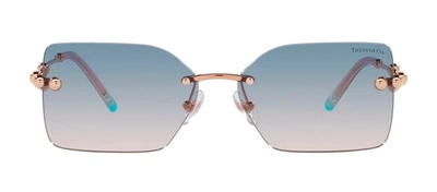 Tiffany & Co 0tf3088 610516 Rectangle Sunglasses In Brown
