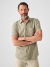 Faherty Short-sleeve Sunwashed Knit Shirt (single Pocket) In Coastal Sage