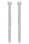 Badgley Mischka White Gold Lab Created Diamond Hoop Earrings In White Gold