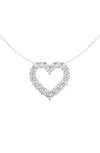 Badgley Mischka White Gold Lab Created Diamond Heart Pendant Necklace In White Gold