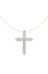 Badgley Mischka 14k Yellow Gold Lab Grown Diamond Cross Pendant Necklace In Yellow Gold
