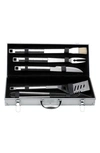 Berghoff Cubo 5-piece Barbeque Set With Case In Stainless Steel