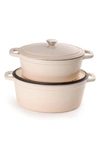 Berghoff Neo Cast Iron 4-pc. Dutch Oven Set In Cream