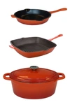 Berghoff Neo Cast Iron 4-piece Set In Orange