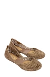 Melissa Campana Papel Flat In Metal Gold