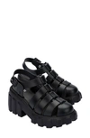 Melissa Megan Block-heel Platform Fisherman Sandals Women In Black