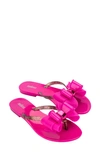 Melissa Women's Harmonic Sweet Vii Bow Slide Sandals In Dark Pink