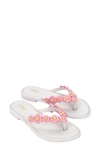 Melissa Spring Flip Flop In White/ Pink