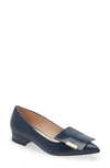 Bells & Becks Allegra Pointed Toe Flat In Blue