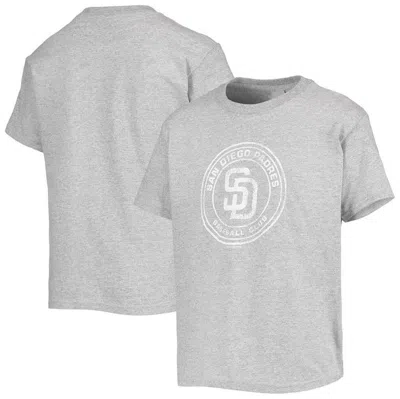 Soft As A Grape Kids' San Diego Padres Youth Distressed Logo T-shirt In Grey