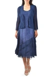 Komarov 2 Pc Dress Jacket Set In Midnight Navy In Midnight Navy