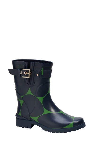 Kate Spade Carina Printed Buckle Rain Boots In Ks Green