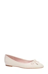 Kate Spade Veronica Bow Perforated Ballerina Flats In Parchment.