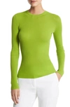 Michael Kors Hutton Ribbed Cashmere Pullover In 301 Lime