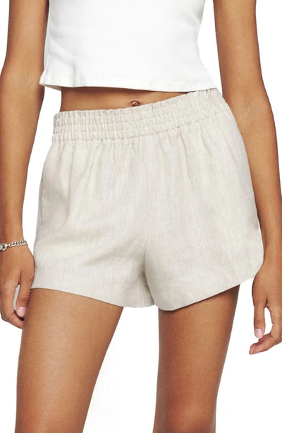 Reformation Nashville High-waisted Shorts In Oatmeal