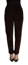 DOLCE & GABBANA DOLCE & GABBANA BORDEAUX CORDUROY COTTON TROUSER TAPERED WOMEN'S PANTS