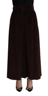 DOLCE & GABBANA DOLCE & GABBANA BORDEAUX CORDUROY COTTON TROUSER WIDE LEG WOMEN'S PANTS