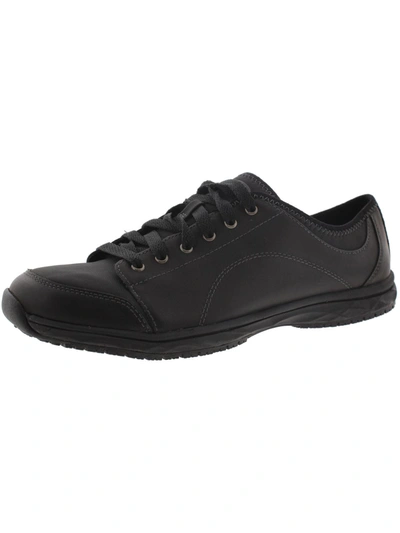 Dr. Scholl's Brave Womens Leather Slip Resistant Fashion Sneakers In Black