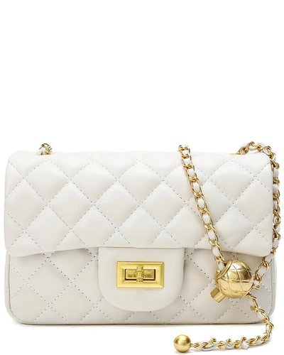 Tiffany & Fred Quilted Leather Crossbody In White