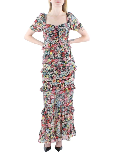 Wayf Womens Puff Sleeve Long Maxi Dress In Multi