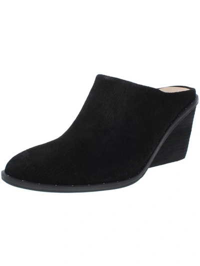 Dr. Scholl's Maxwell Womens Suede Almond Toe Mules In Black