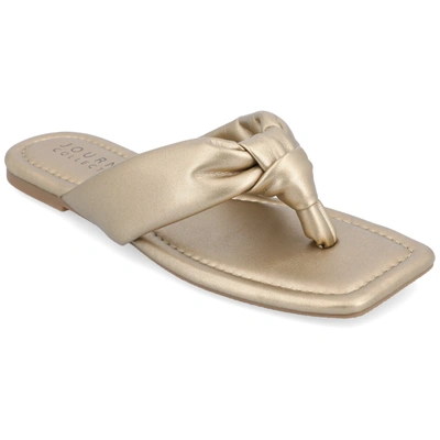 Journee Collection Tru Comfort Ares Vegan Leather Sandal In Gold