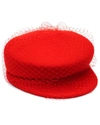 Eugenia Kim Sabrina Newsboy Hat W/ Veil Overlay In Red