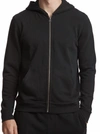 ATM ANTHONY THOMAS MELILLO MEN FRENCH TERRY ZIP-UP HOODIE IN BLACK