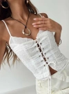 Princess Polly Amitri Lace Up Top In Ivory