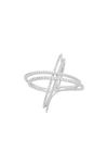 Bony Levy Prism Diamond Crossover Ring In 18k White Gold