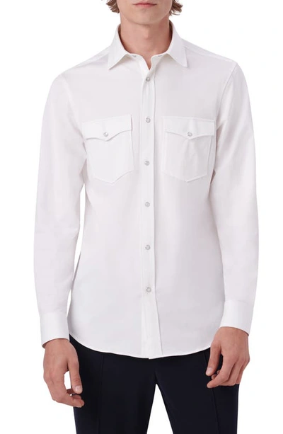 BUGATCHI BUGATCHI OOOHCOTTON® BUTTON-UP SHIRT 